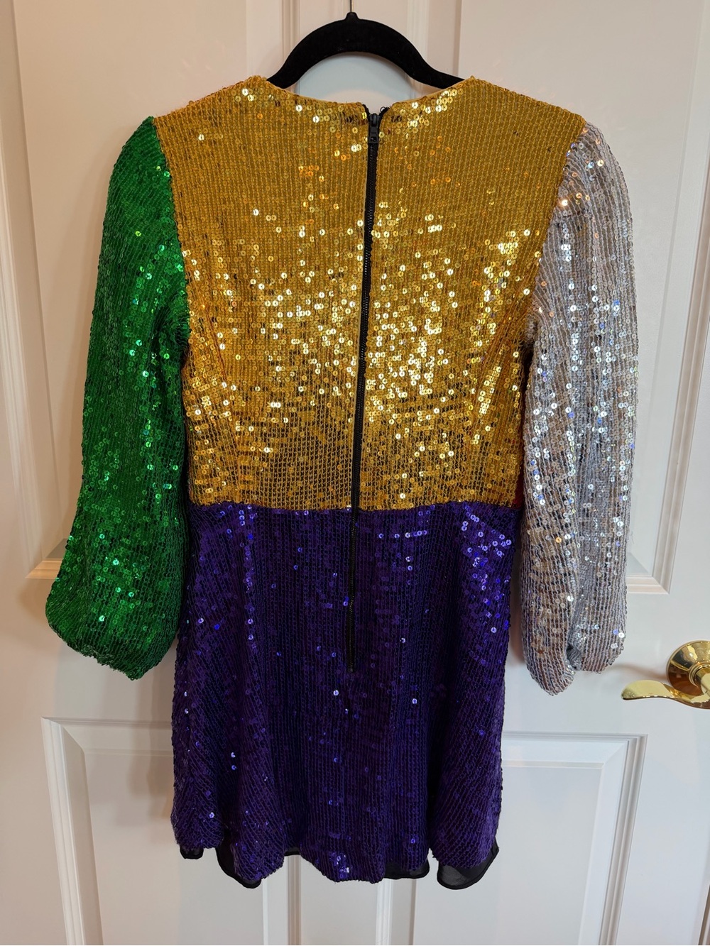 Alice & Olivia Blaze Color Block Sequin Mini Dress - Picture 8 of 8